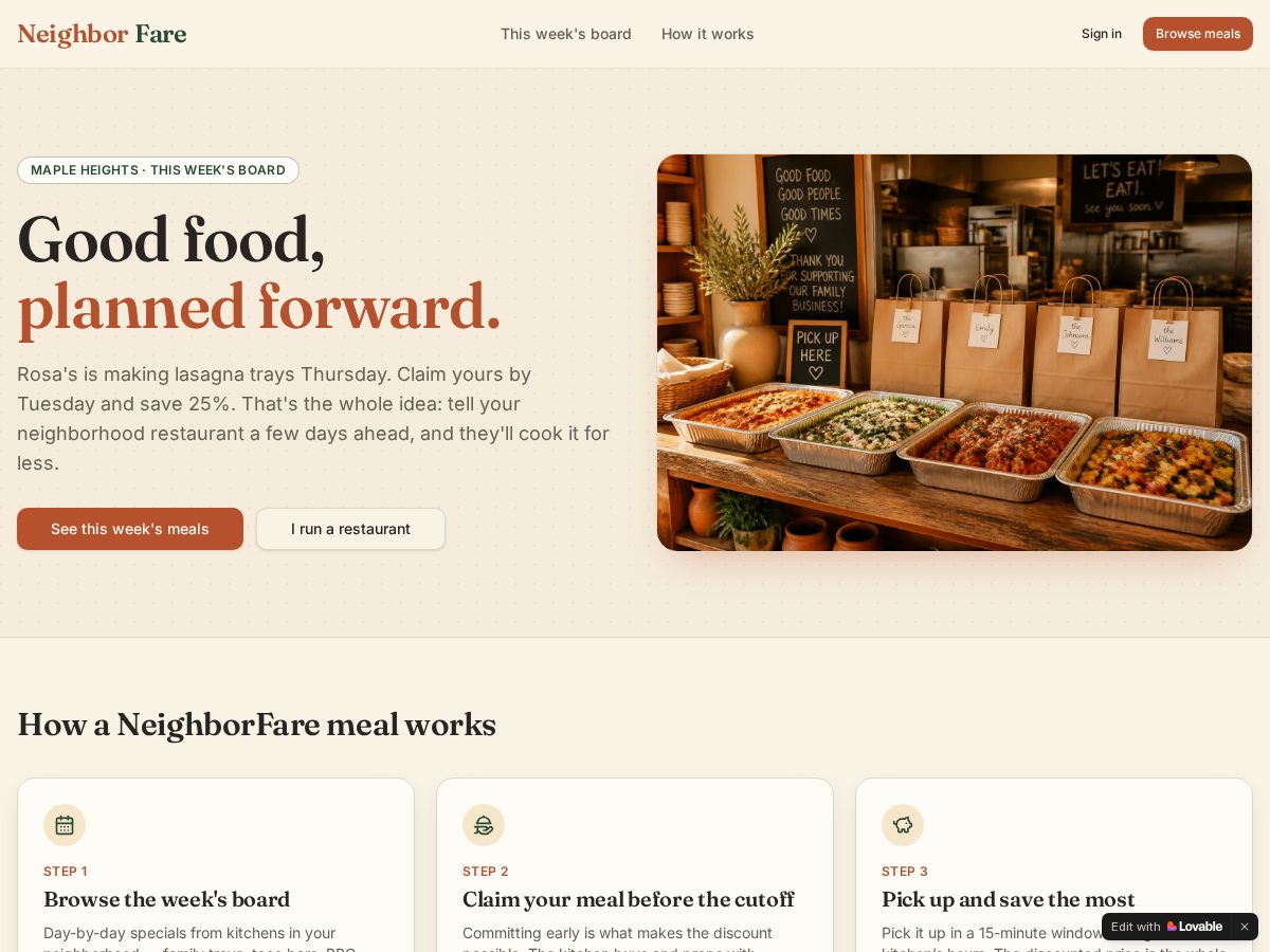 Landing-page snapshot of localcloudchef.com