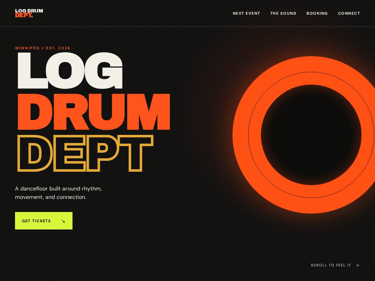 Landing-page snapshot of logdrumdept.com