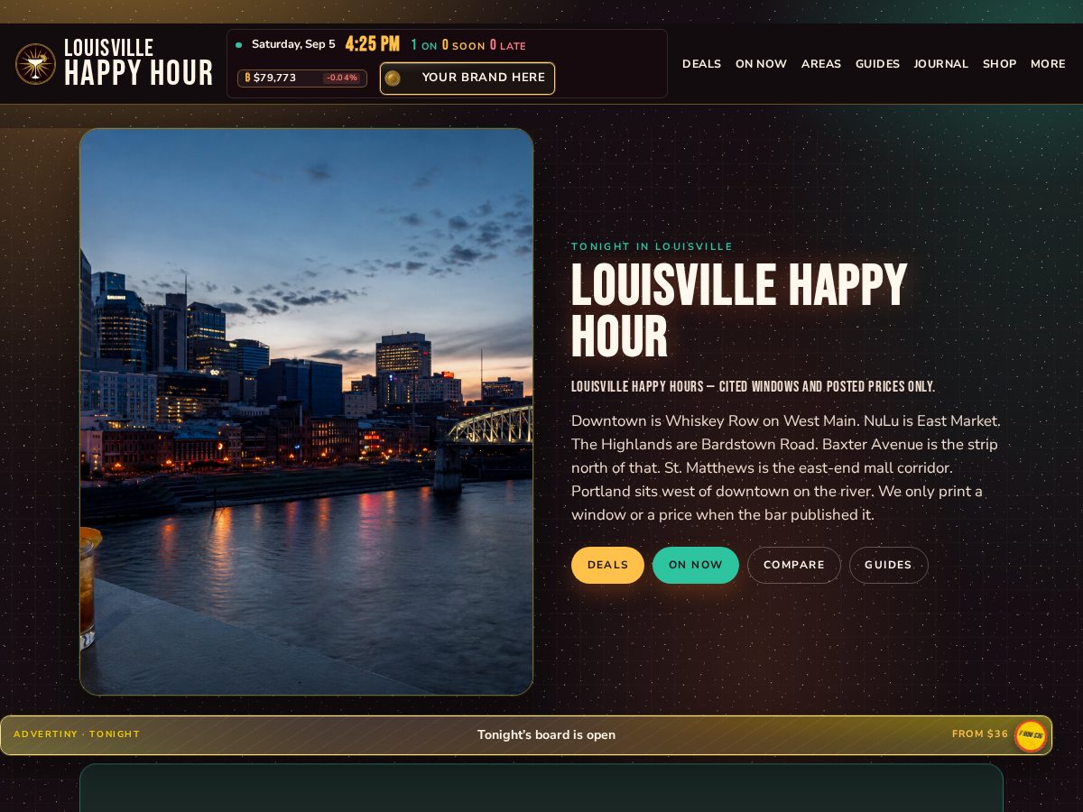 Landing-page snapshot of louisvillehappy.com