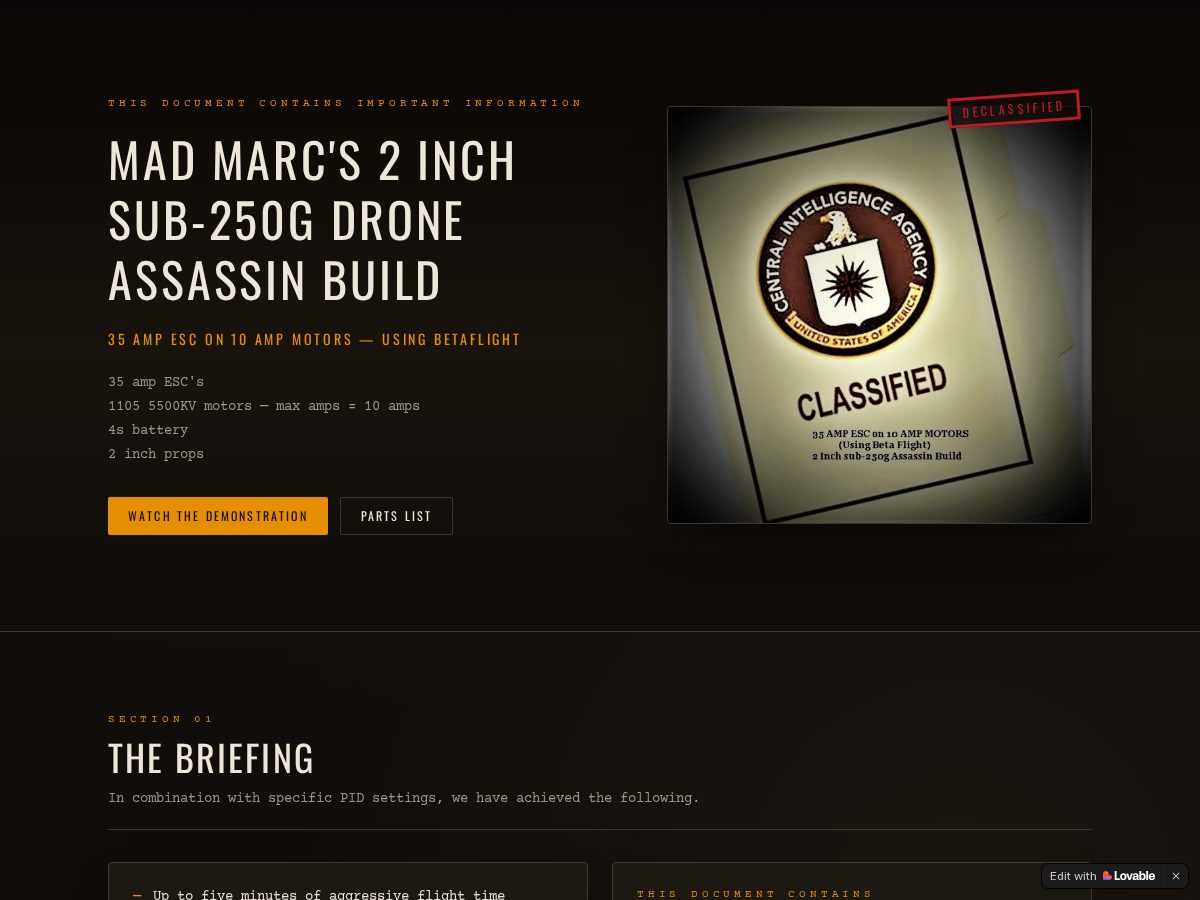Landing-page snapshot of madmarc2inchdronebuild.org