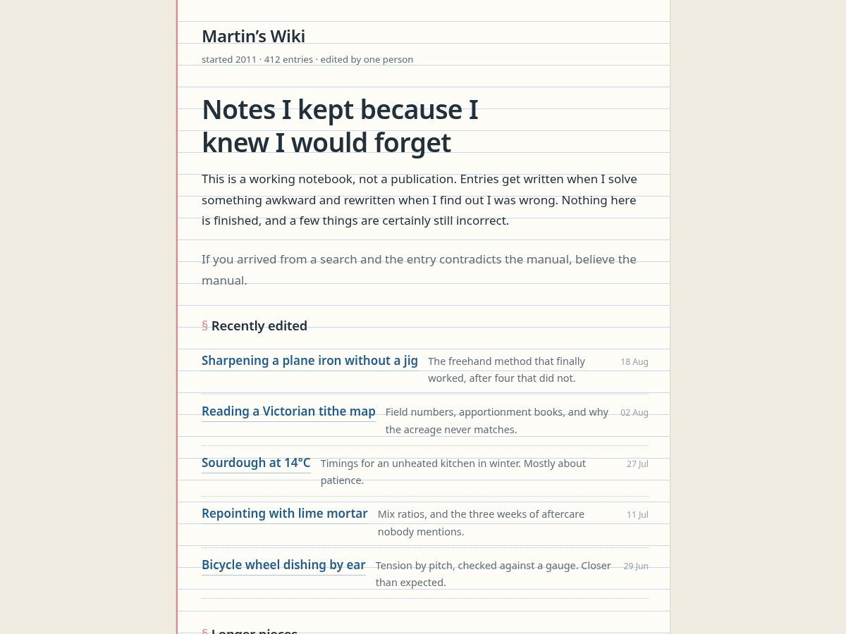 Landing-page snapshot of martinswiki.com