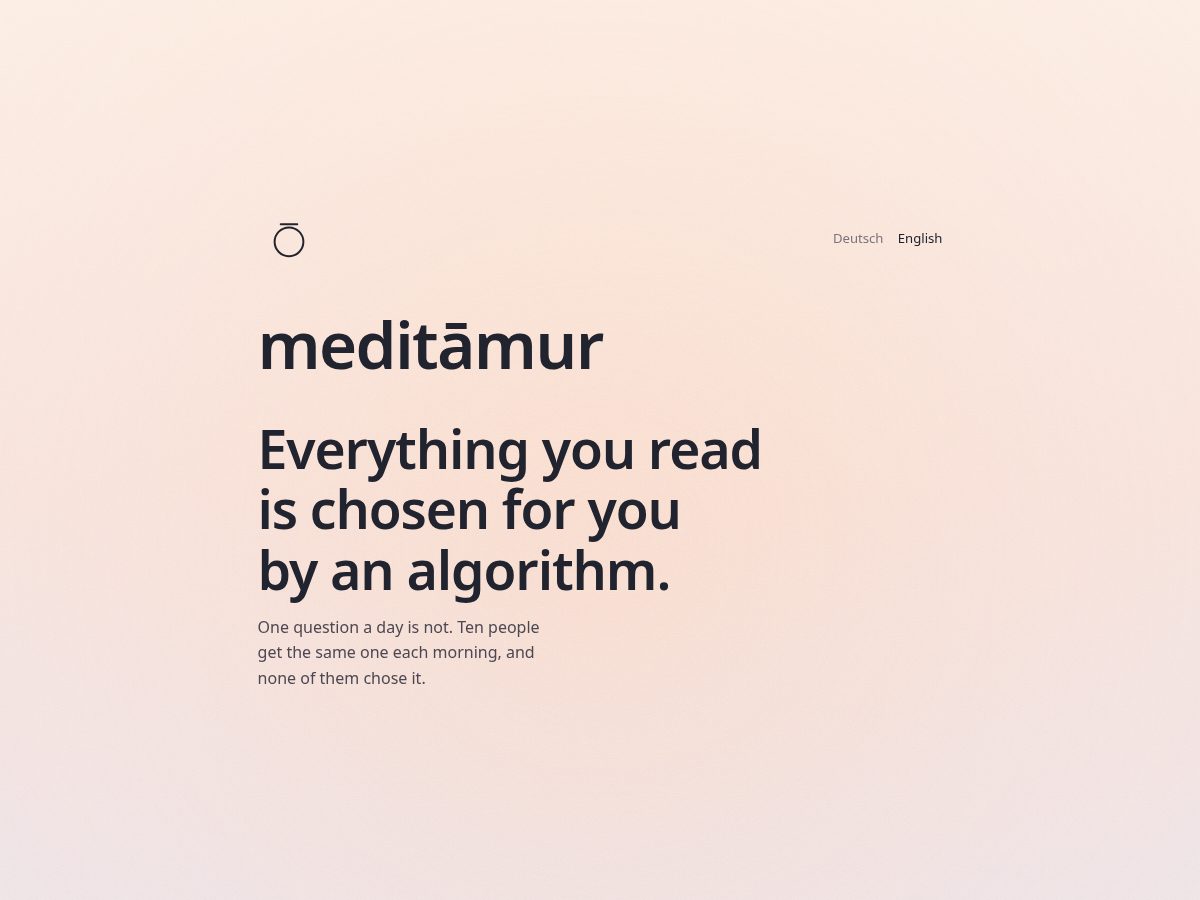 Landing-page snapshot of meditamur.app