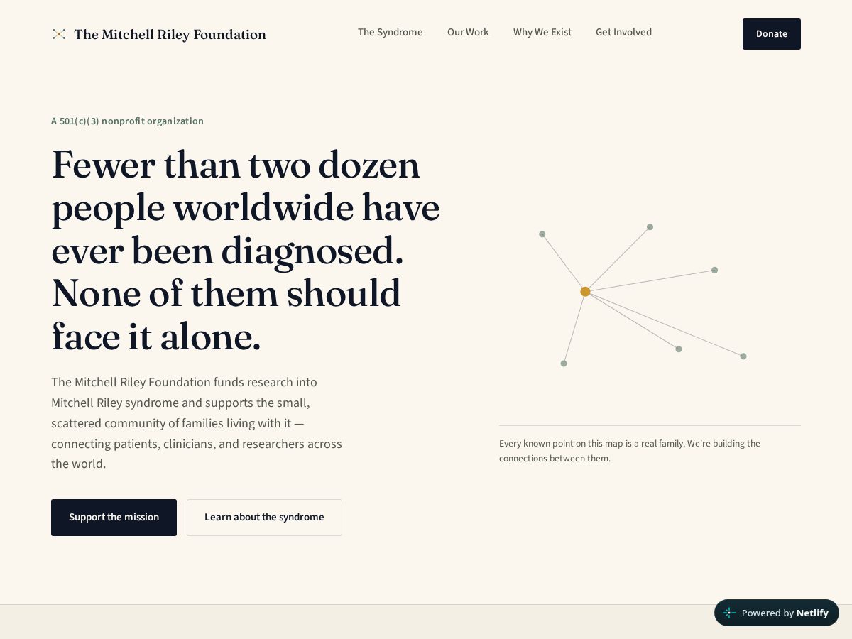 Landing-page snapshot of mitchellrileyfoundation.org