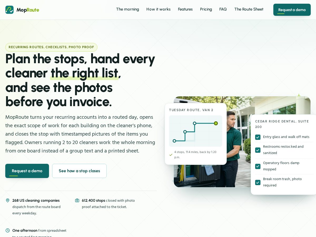 Landing-page snapshot of moproute.com