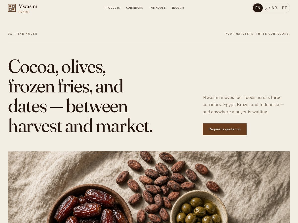 Landing-page snapshot of mwasim.trade