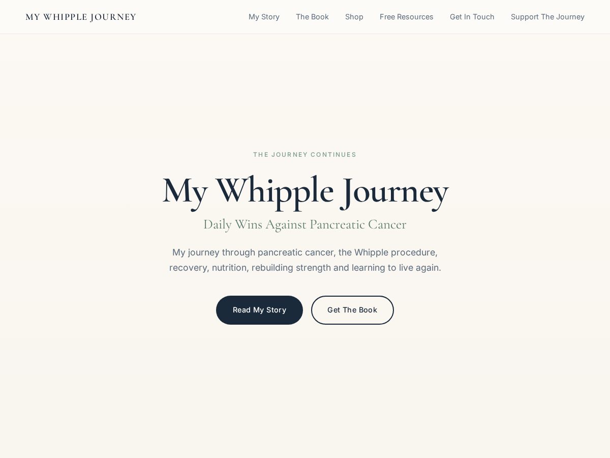 Landing-page snapshot of mywhipplejourney.com