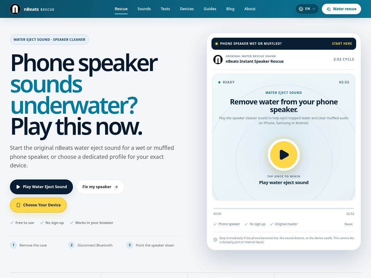 Landing-page snapshot of nbeatsrescue.com