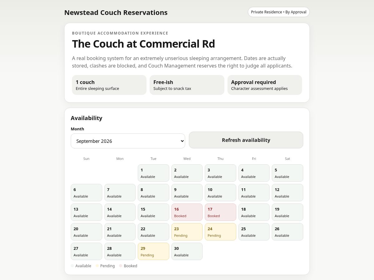 Landing-page snapshot of newsteadcouch.lol