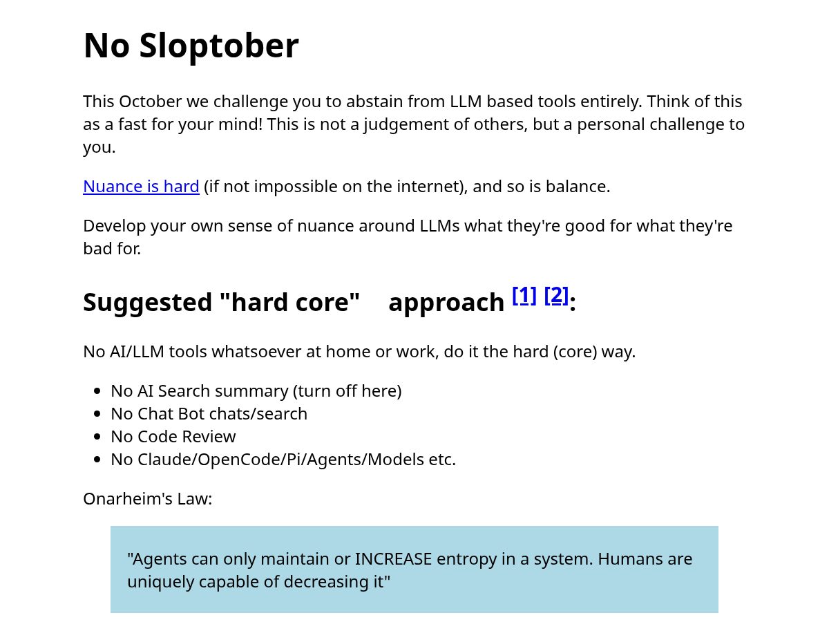 Landing-page snapshot of nosloptober.com
