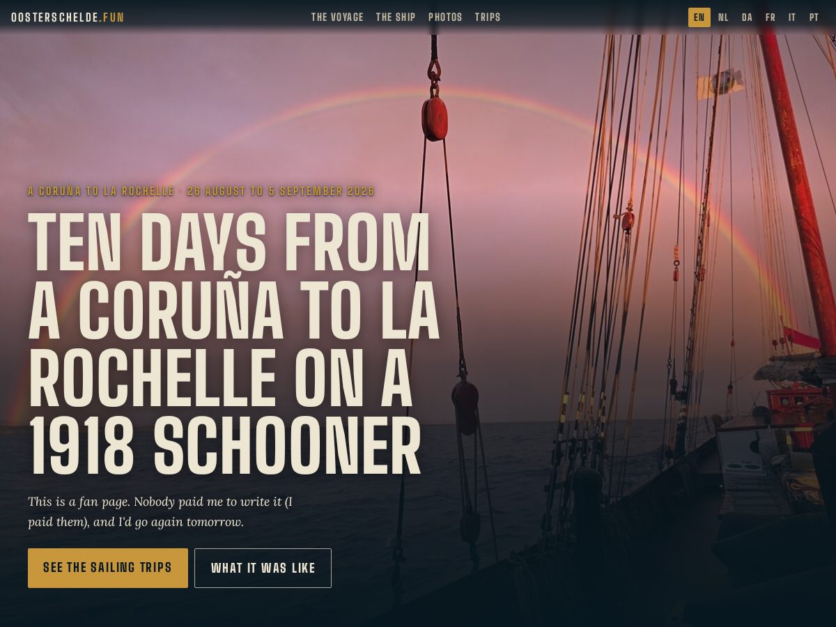 Landing-page snapshot of oosterschelde.fun