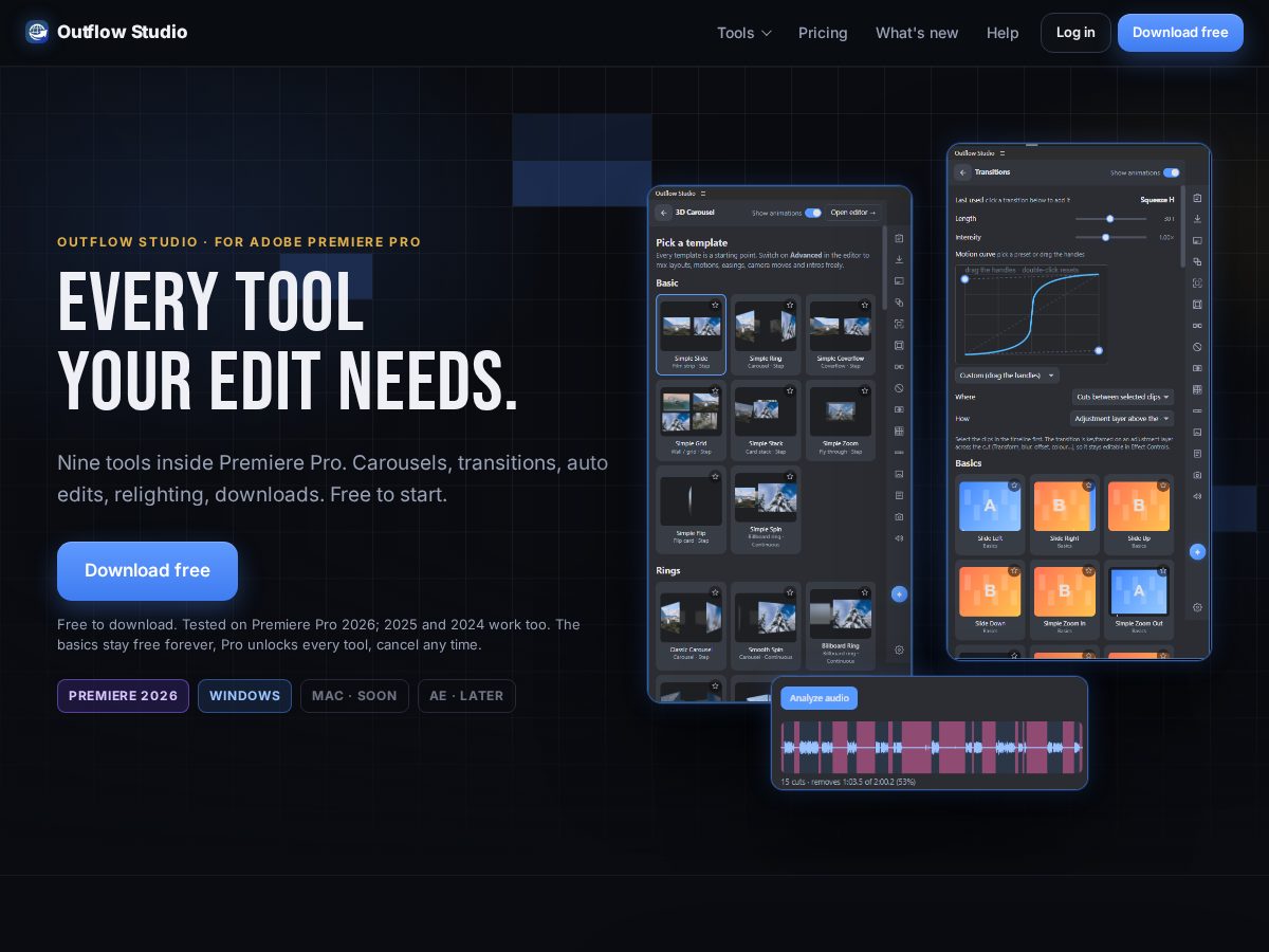Landing-page snapshot of outflowstudio.com