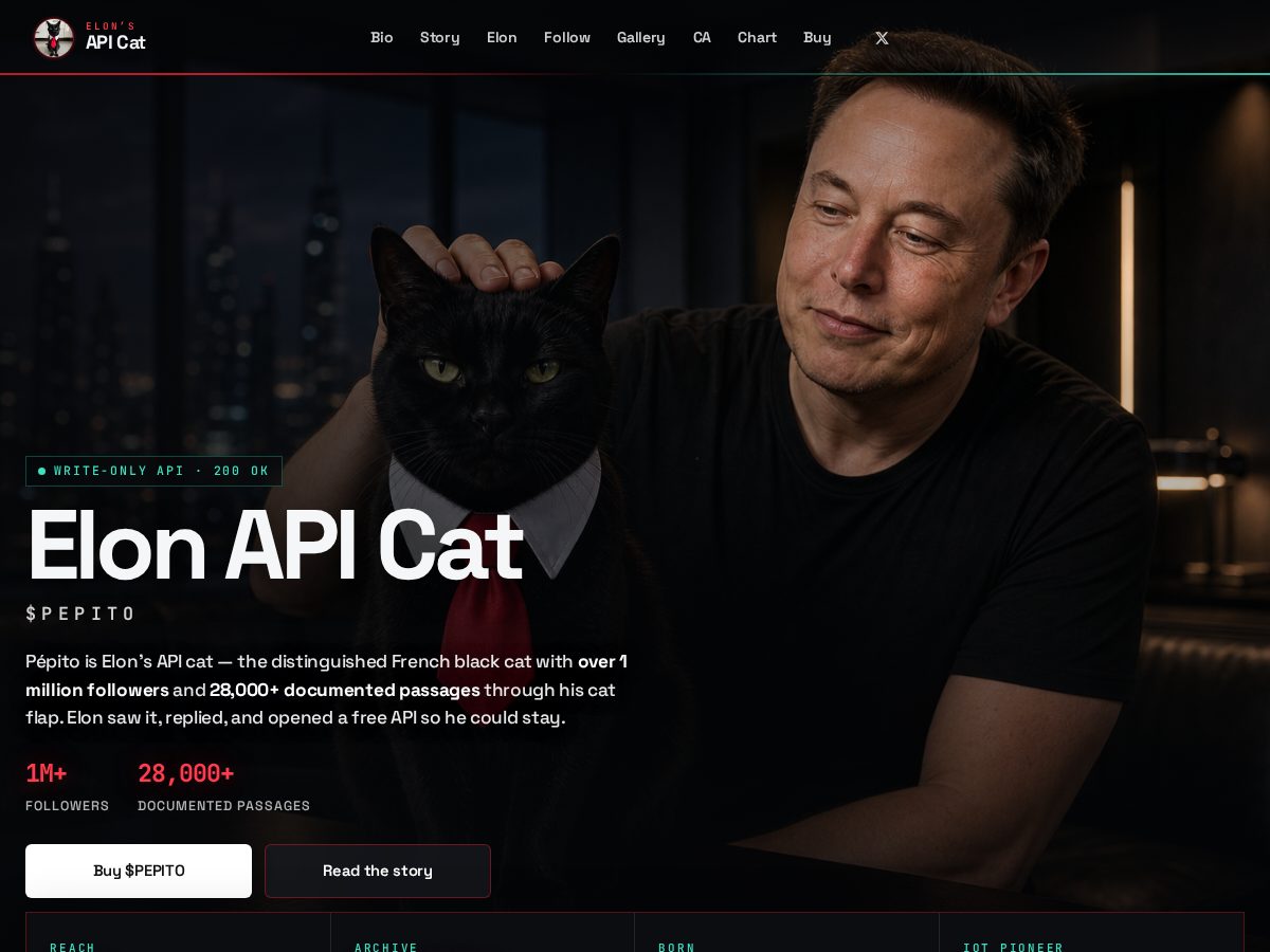 Landing-page snapshot of pepitocatcoin.lol