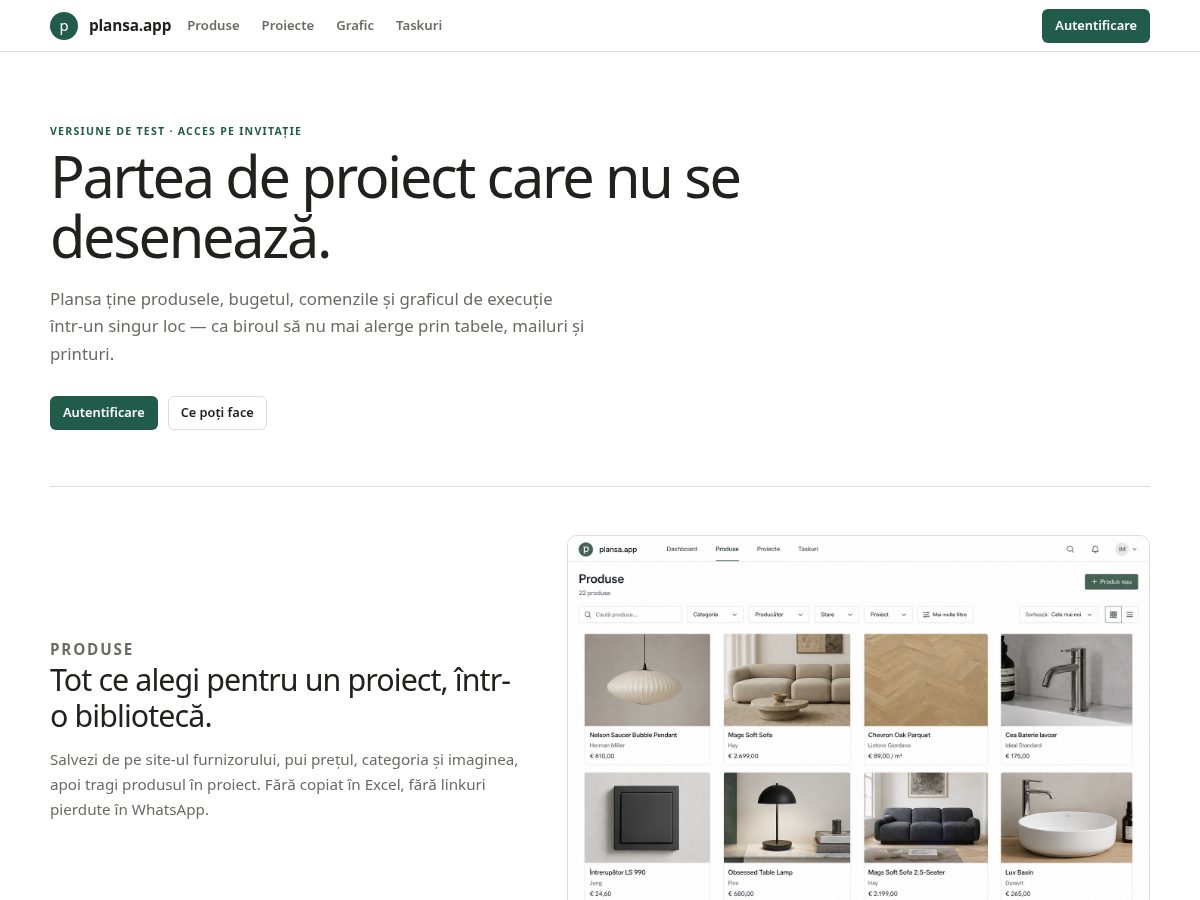 Landing-page snapshot of plansa.app
