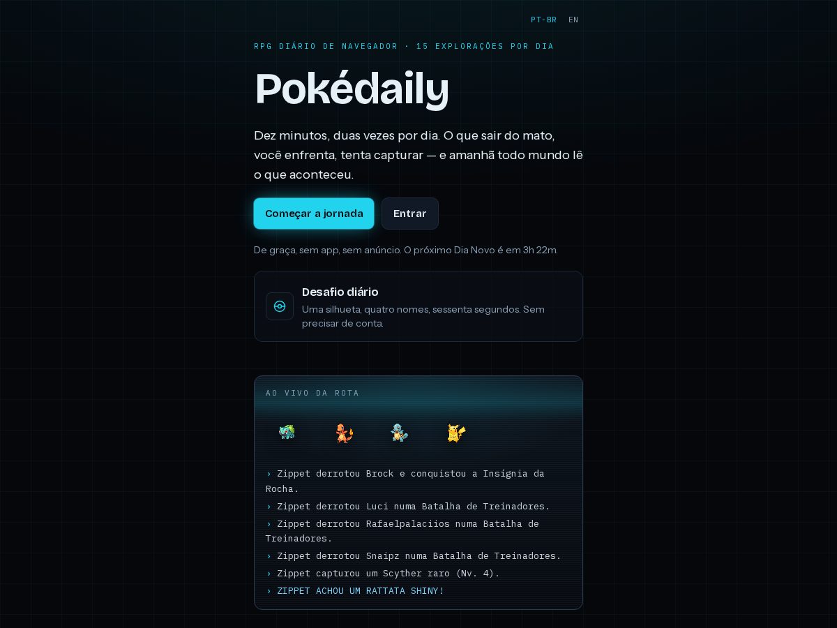 Landing-page snapshot of pokedaily.fun