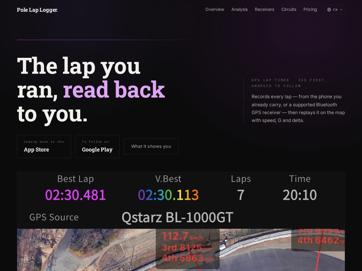 Landing-page snapshot of polelaplogger.com