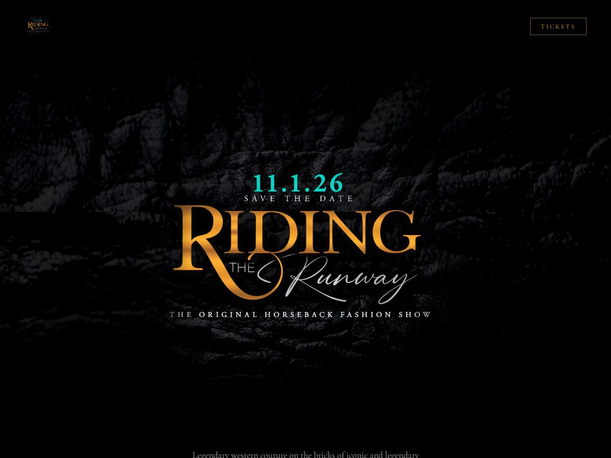 Landing-page snapshot of ridingtherunway.com