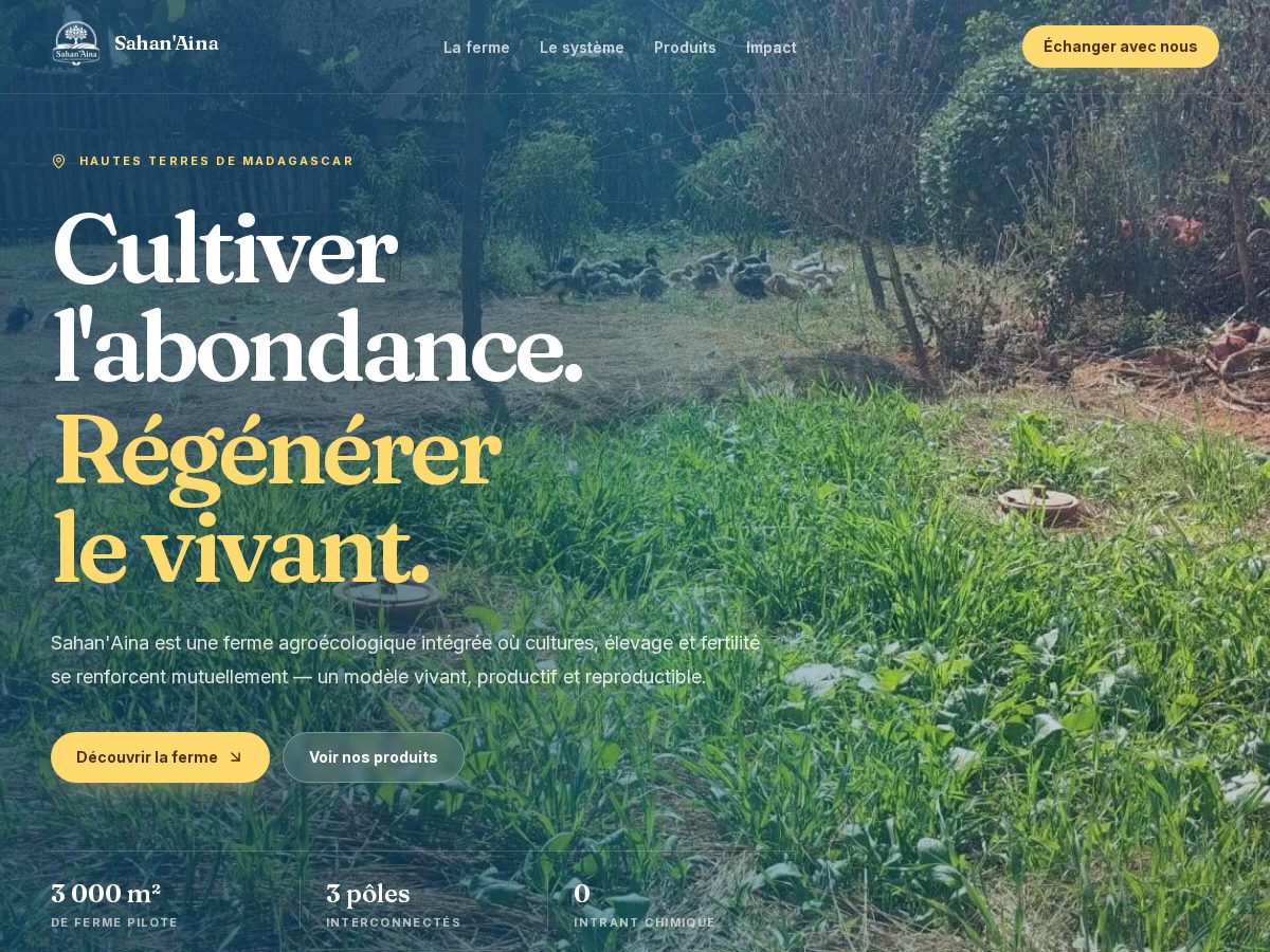 Landing-page snapshot of sahan-aina.com