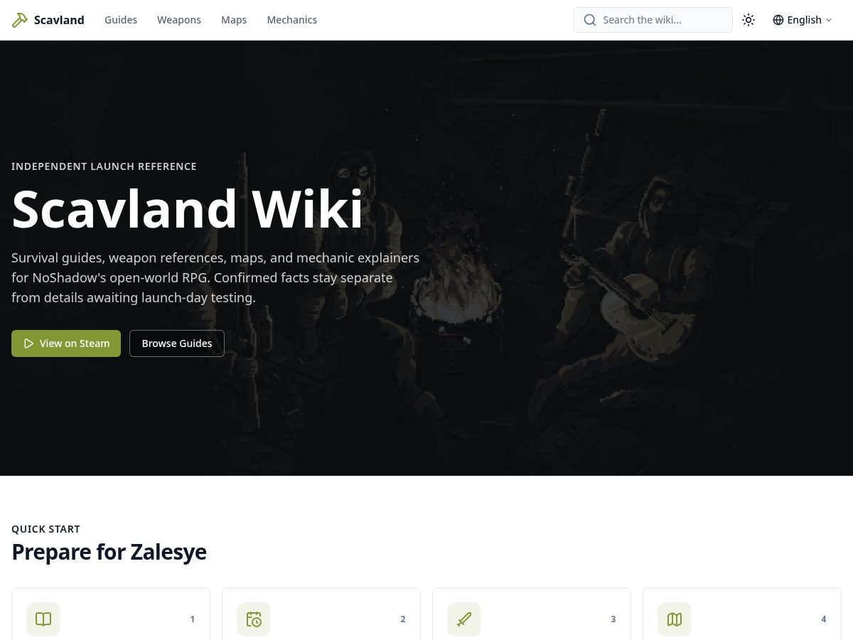 Landing-page snapshot of scav.land