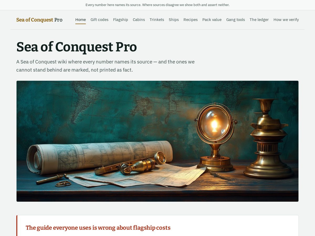 Landing-page snapshot of seaofconquestpro.com