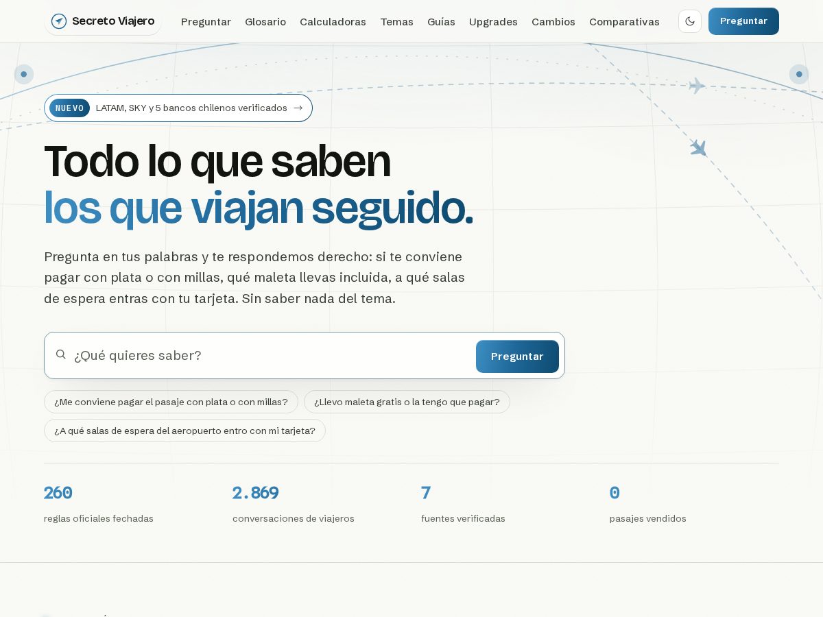 Landing-page snapshot of secretoviajero.com