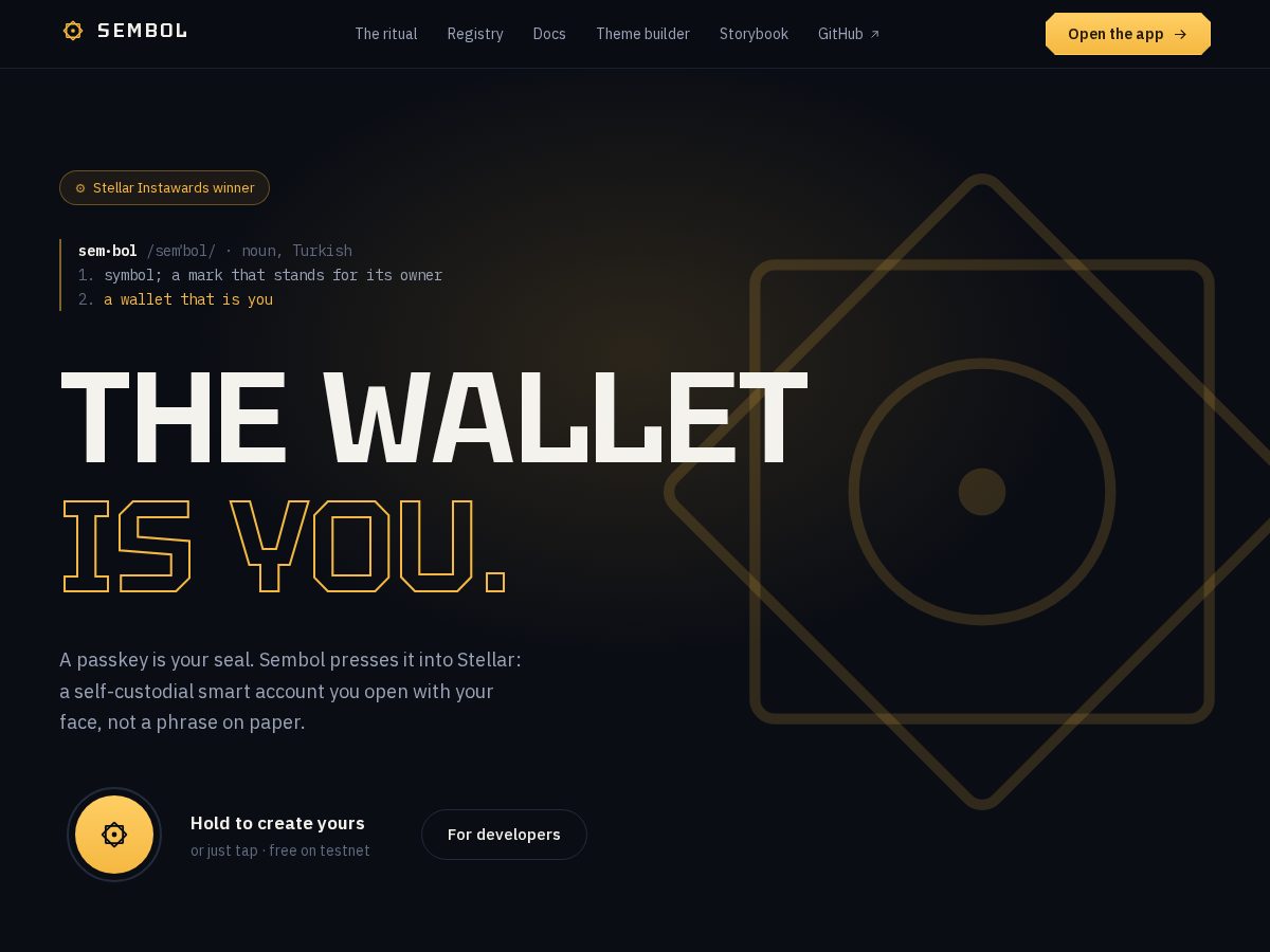 Landing-page snapshot of sembol.xyz