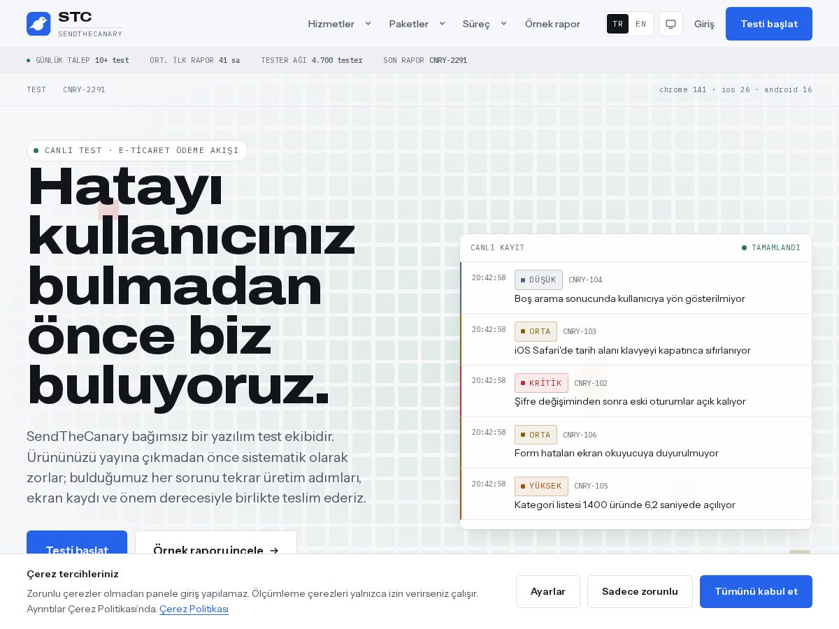 Landing-page snapshot of sendthecanary.net