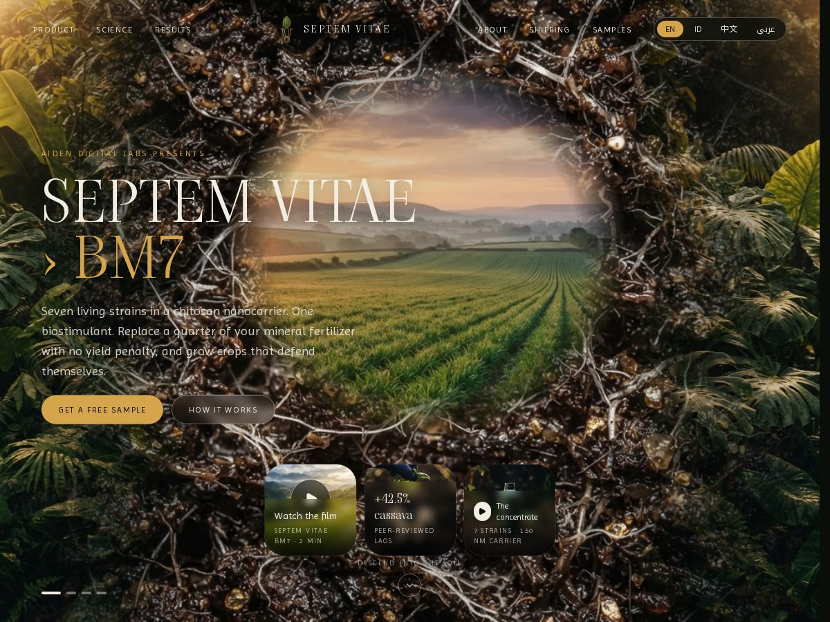 Landing-page snapshot of septem-vitae.com