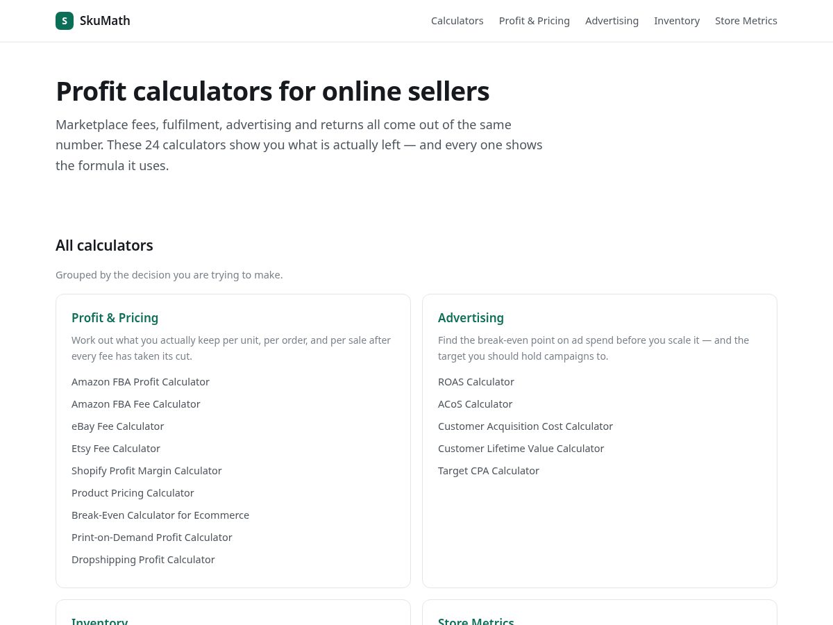 Landing-page snapshot of skumath.com
