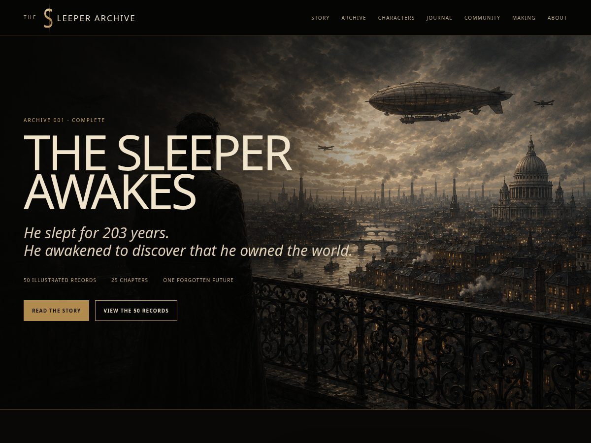 Landing-page snapshot of sleeperarchive.com
