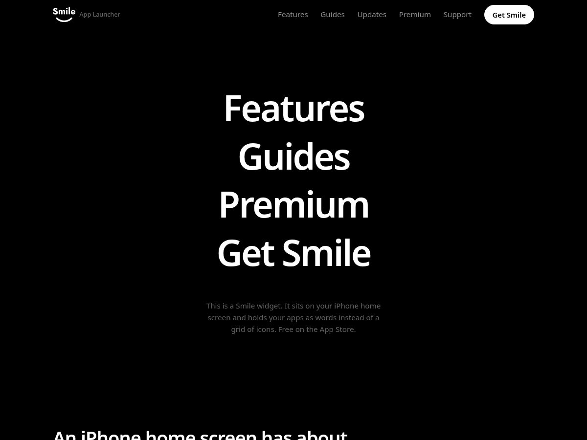 Landing-page snapshot of smileapplauncher.com