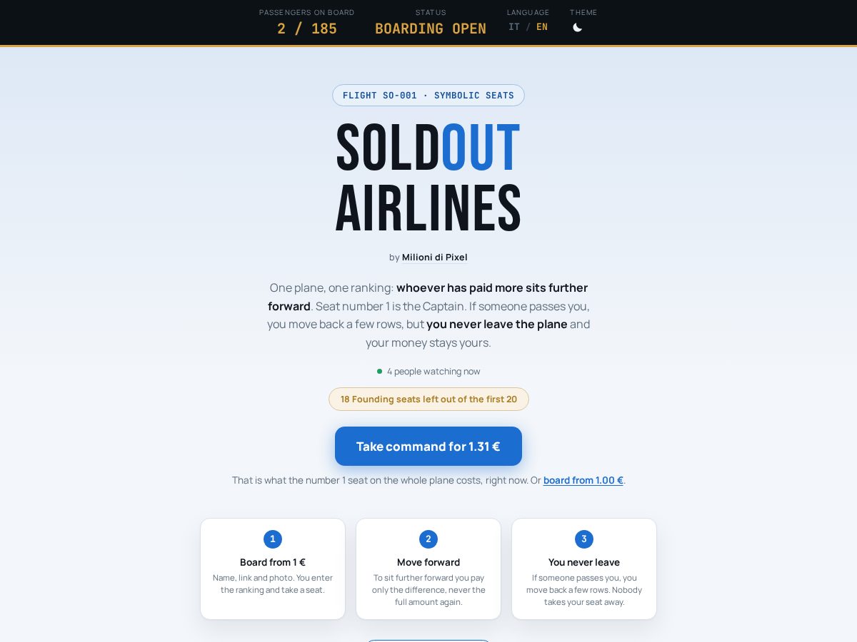 Landing-page snapshot of soldoutairlines.lol