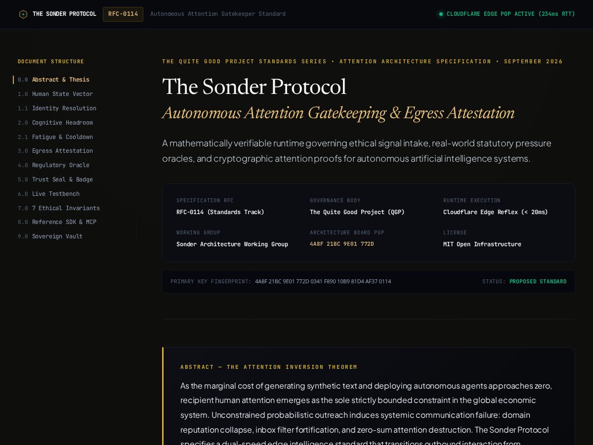 Landing-page snapshot of sonderprotocol.com