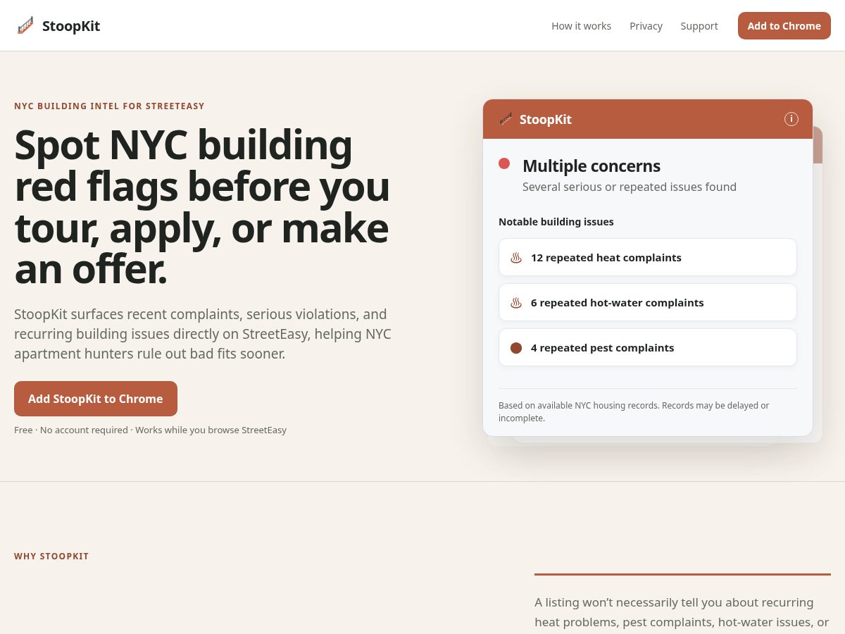 Landing-page snapshot of stoopkit.com