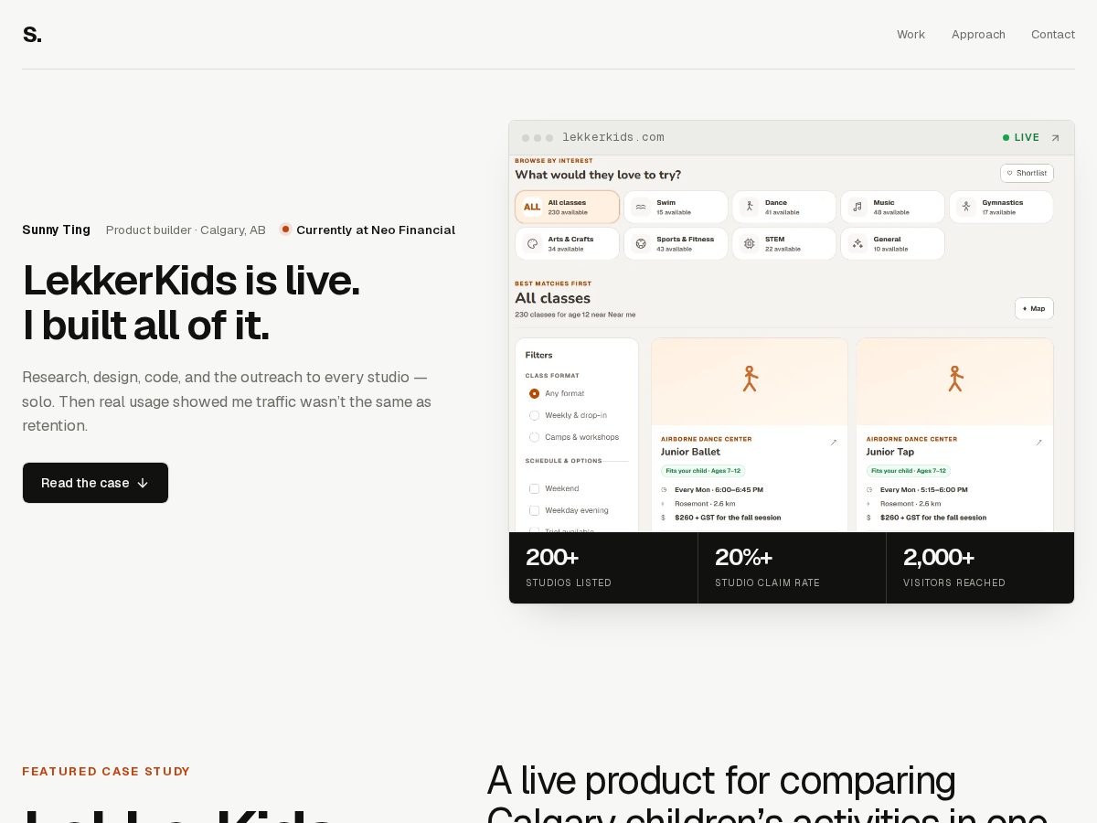 Landing-page snapshot of sunnyting.space
