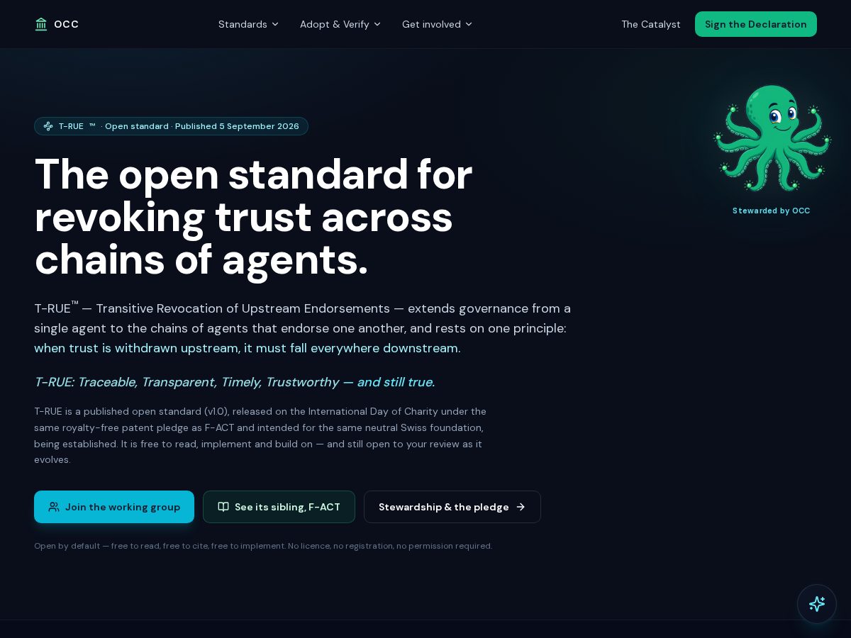 Landing-page snapshot of t-rue.org