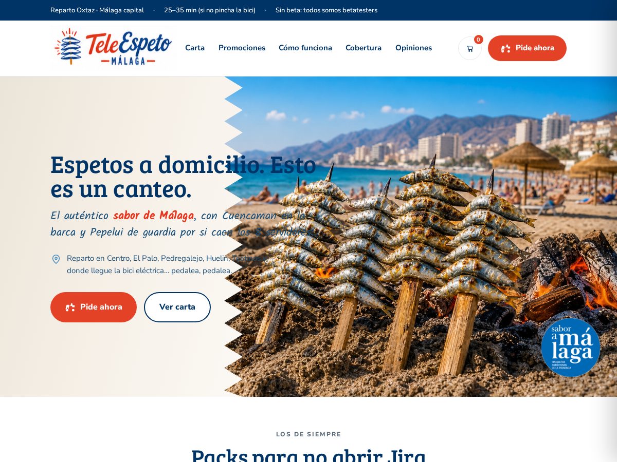 Landing-page snapshot of teleespeto.com