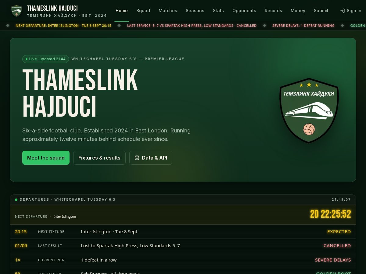 Landing-page snapshot of thameslinkhajduci.com