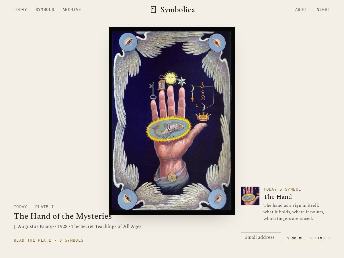 Landing-page snapshot of thesymbolica.com