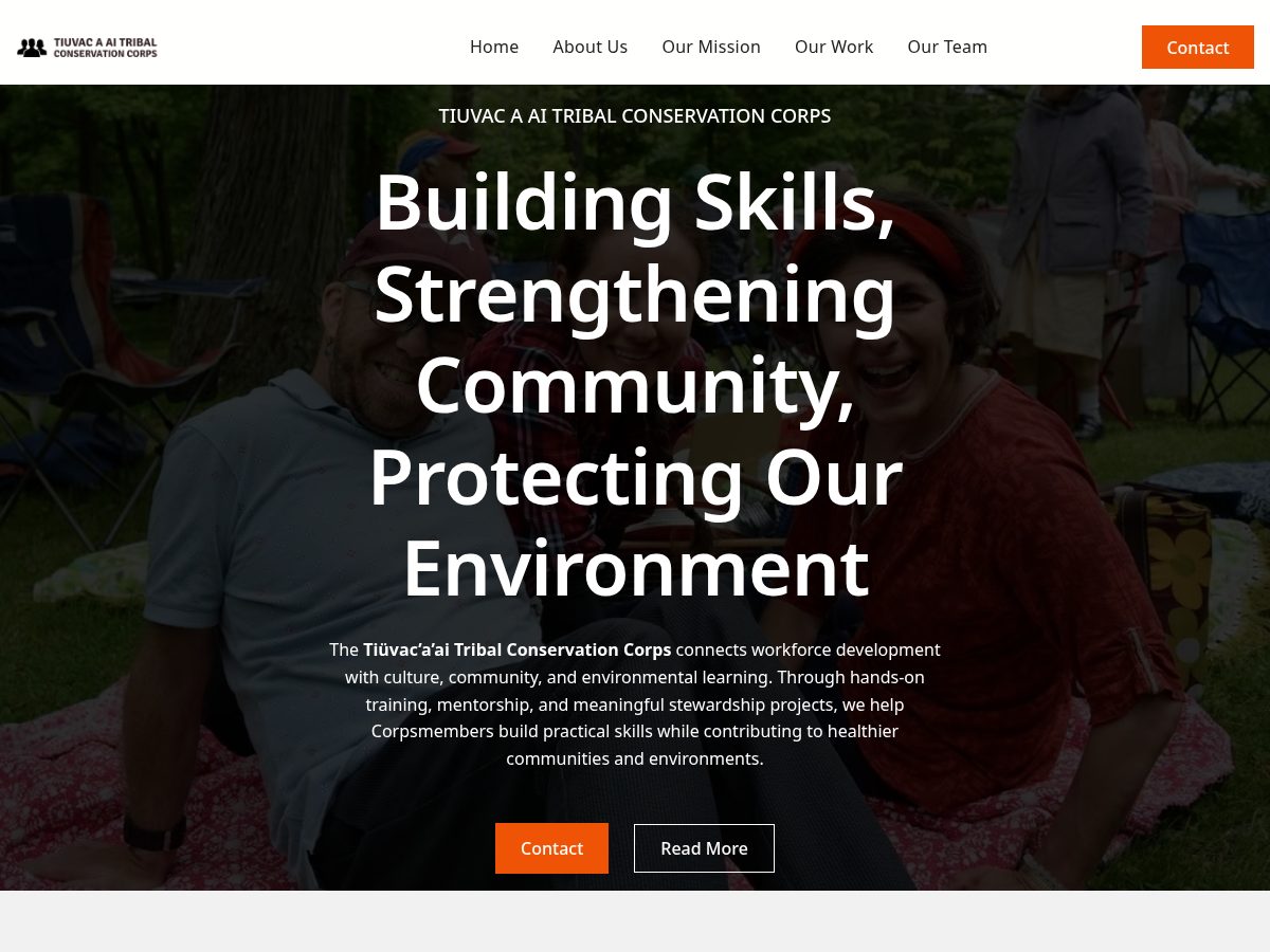 Landing-page snapshot of tiuvac.org