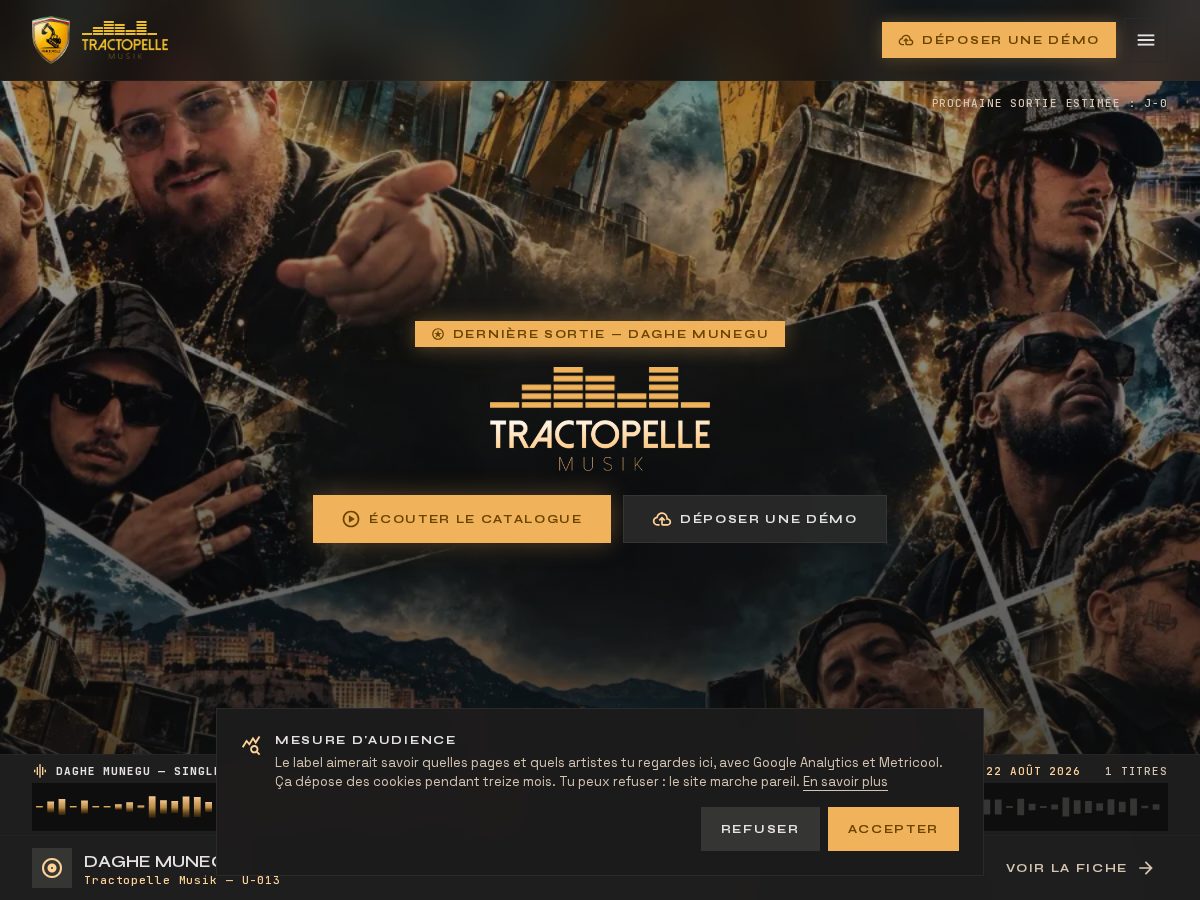 Landing-page snapshot of tracto-musik.com