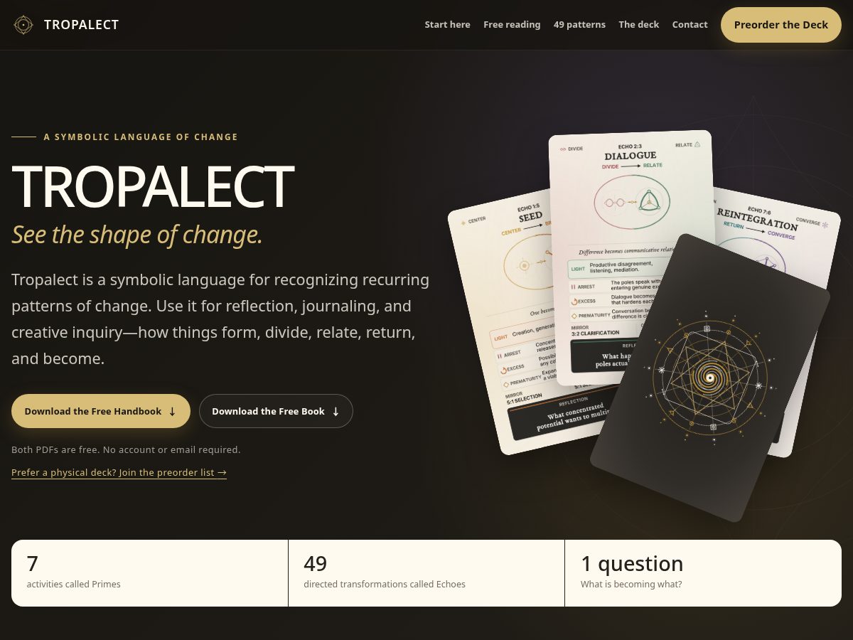Landing-page snapshot of tropalect.com