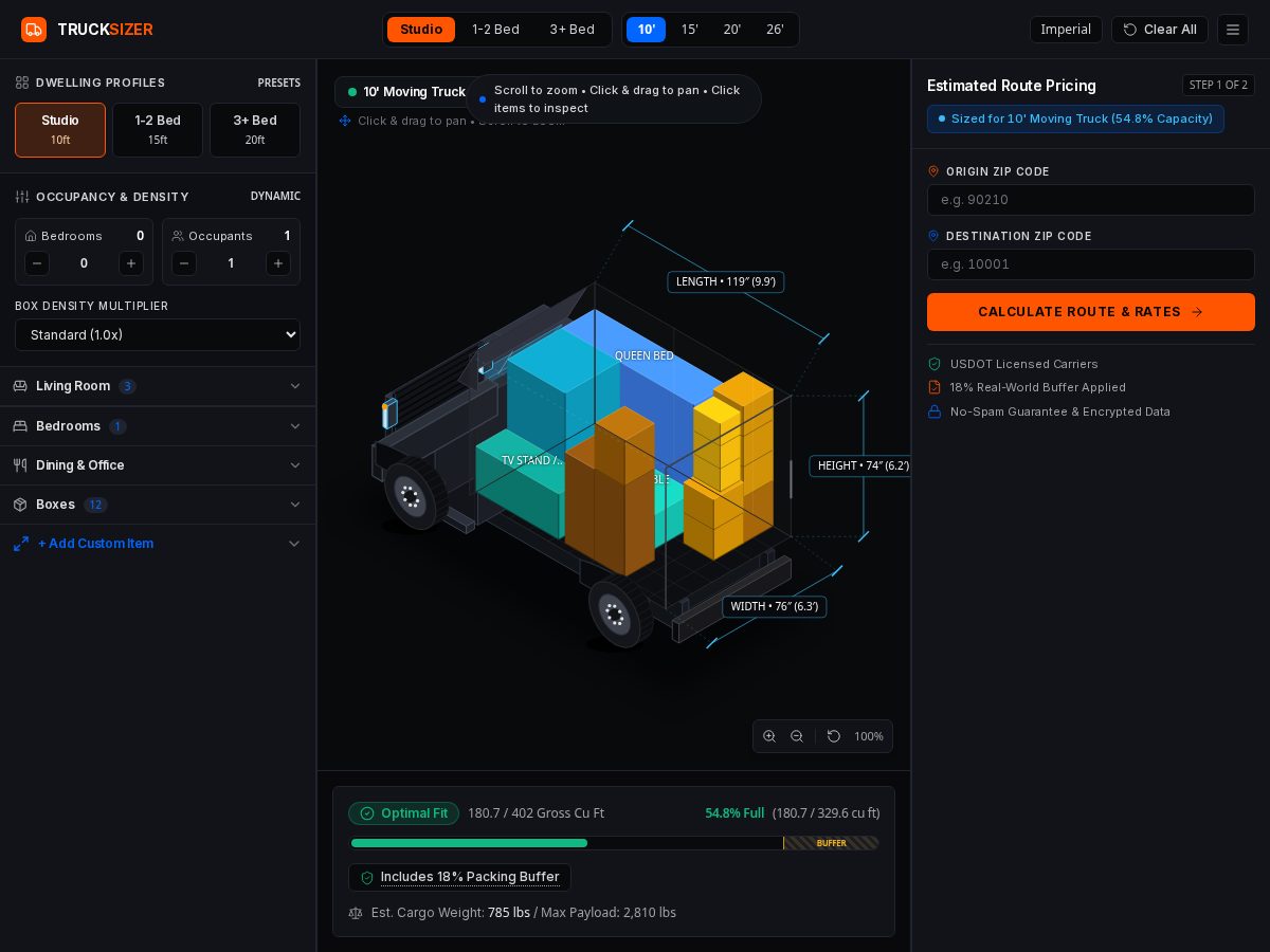 Landing-page snapshot of trucksizer.com
