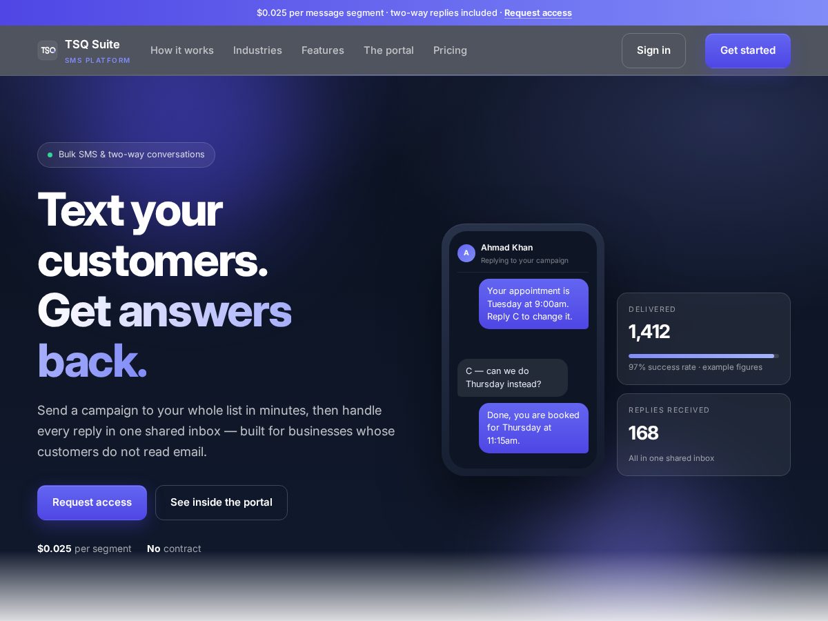 Landing-page snapshot of tsqsuite.com