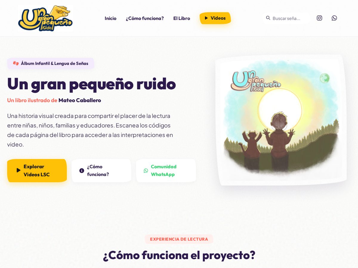 Landing-page snapshot of ungranpequenoruido.com