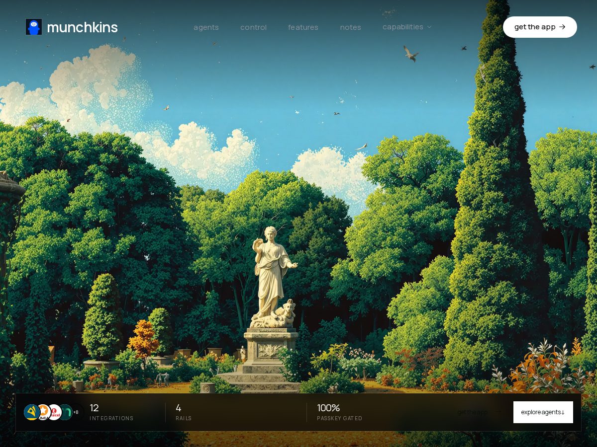Landing-page snapshot of usemunchkins.xyz