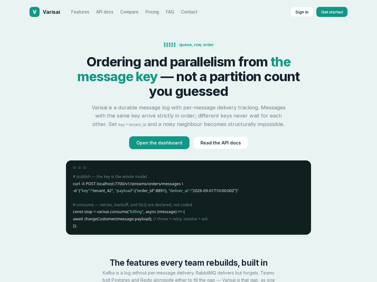 Landing-page snapshot of varisai.dev