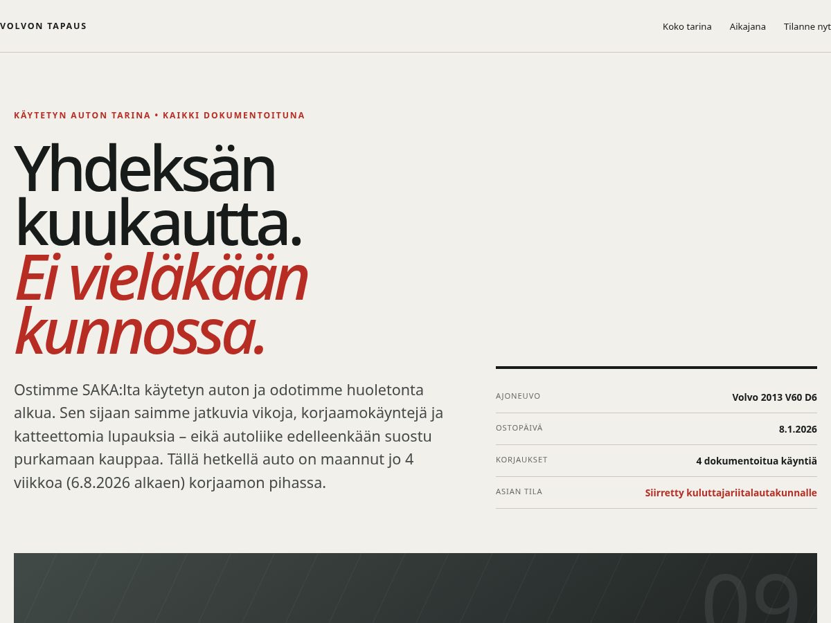 Landing-page snapshot of varoautokaupoilla.com