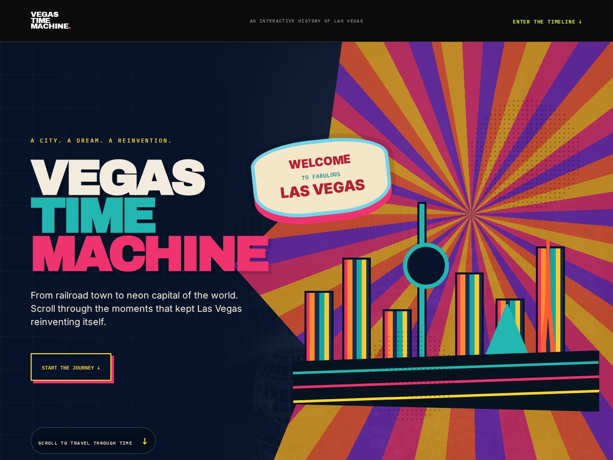 Landing-page snapshot of vegastimemachine.com