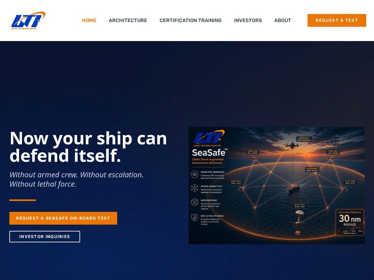 Landing-page snapshot of withloricatech.com