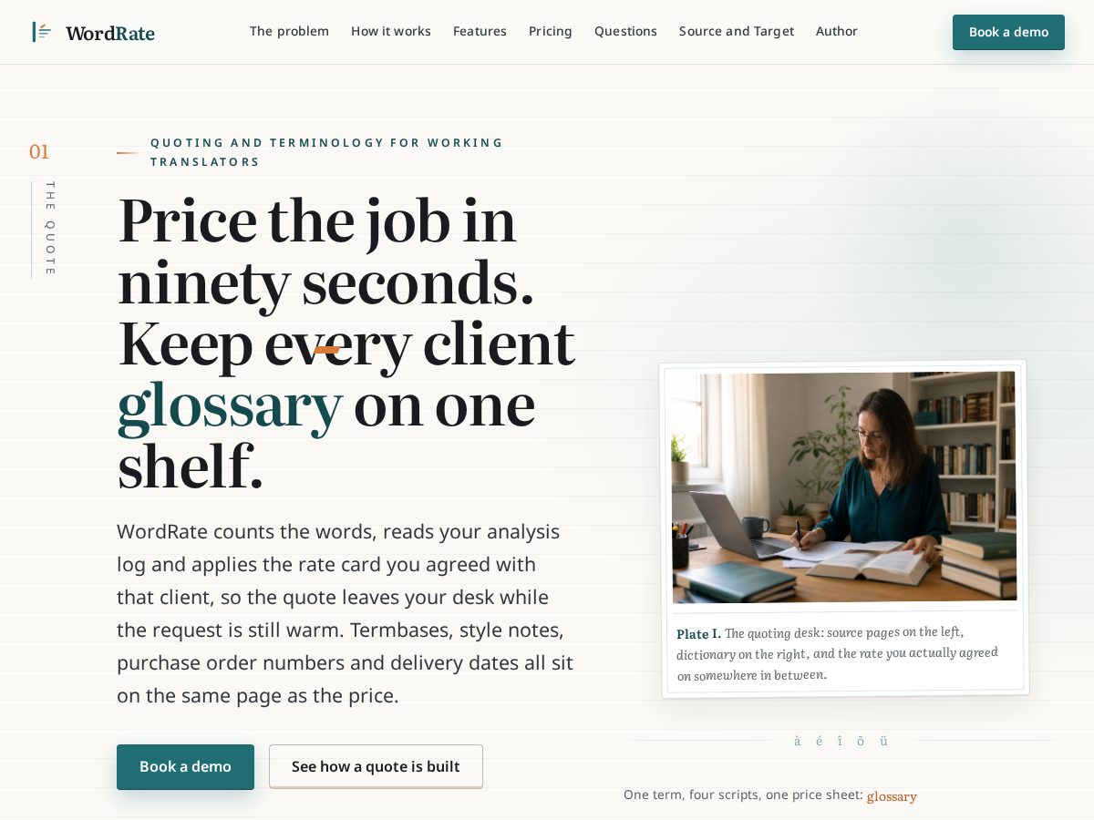 Landing-page snapshot of wordrateapp.com